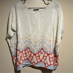 Toupy Paris 100% silk blouse womens boxy one size